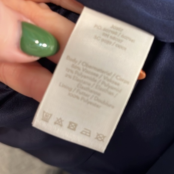 Boden “Alexis” Floral Dress Fluted Sleeves Button Detail Navy Size 6 Lined - Picture 10 of 11